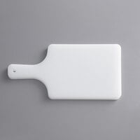 Thunder Group 14" x 7" x 1/2" White Polyethylene Paddle Cutting Board with Handle