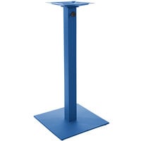 BFM Seating Margate Bar Height Outdoor / Indoor 18" Berry Square Table Base with Umbrella Hole