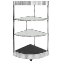 Eastern Tabletop ST1870G 33 1/2" x 22" x 57 1/4" Stainless Steel Rolling Buffet Set with Glass Shelves