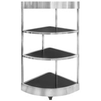 Eastern Tabletop ST1870W 33 1/2" x 22" x 57 1/4" Stainless Steel Rolling Buffet Set with Wood Shelves