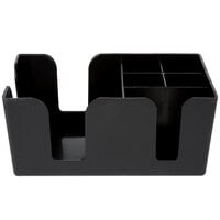 Choice Black Plastic Bar Caddy Organizer - 9 3/8" x 5 5/8" x 4 3/16"