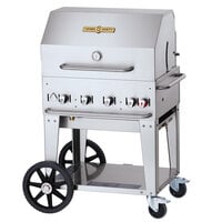 Crown Verity CV-MCB-30RDP-NG Natural Gas 30" Mobile Outdoor Grill with Roll Dome Package