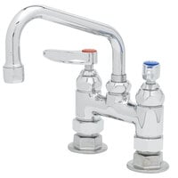 T&S B-0228 Deck Mounted Pantry Faucet with 4" Adjustable Centers, 6" Swing Nozzle, and Eterna Cartridges
