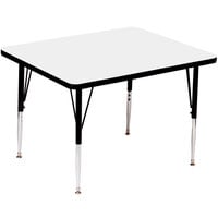 Correll Square White Finish 19" - 29" Adjustable Height High Pressure Top Activity Table