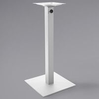 BFM Seating Margate Bar Height Outdoor / Indoor 20" White Square Table Base with Umbrella Hole