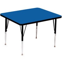 Correll Square Blue Finish 19" - 29" Adjustable Height High Pressure Top Activity Table