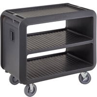 Cambro SC337S615 Service Cart Pro 42" x 24" x 37" Charcoal Gray One-Piece Beverage / Service Cart with 4 Swivel Casters