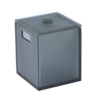Focus Hospitality Smoke Collection Matte Resin 2 Qt. Gray Square Ice Bucket with Lid