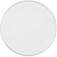 10 Strawberry Street CPSL0024 Coupe Silver Line 12" Silver Porcelain Charger Plate - 12/Case