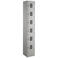 Winholt Single Column Six Door Steel Locker with Perforated Doors