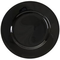 10 Strawberry Street BRB0024 Black Rim 12 1/4" Round Porcelain Charger Plate - 12/Pack