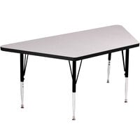 Correll Trapezoid 19" - 29" Gray Granite Finish Adjustable Height High-Pressure Top Activity Table