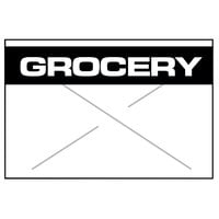 Garvey 1812-03375 1812 Series 11/16" x 1/2" White / Black "GROCERY" 1275-Count One-Line Cross-Cut Pricemarker Label Roll - 11/Pack