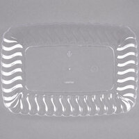 Fineline Flairware 257-CL Clear 5" x 7" Plastic Snack Tray - 252/Case