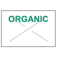 Garvey 1812-03764 1812 Series 11/16" x 1/2" White / Green "ORGANIC" 1275-Count One-Line Cross-Cut Pricemarker Label Roll - 11/Pack