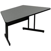 Correll 30" x 60" Trapezoid Premium Laminate Montana Granite Keyboard Height High-Pressure Top Computer Table