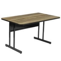 Correll 30" x 48" Colonial Hickory Rectangular Premium Laminate Desk Height High Pressure Top Computer Table