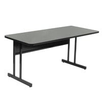 Correll 24" x 60" Montana Granite Rectangular Premium Laminate Desk Height High Pressure Top Computer Table