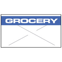 Garvey 2212-05310 2212 Series 7/8" x 1/2" White / Blue "GROCERY" 1225-Count One-Line Cross-Cut Pricemarker Label Roll - 9/Pack