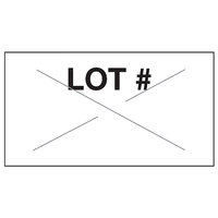 Garvey 2212-05649 2212 Series 7/8" x 1/2" White / Black "LOT #" 1225-Count One-Line Cross-Cut Pricemarker Label Roll - 9/Pack