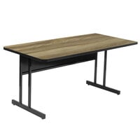 Correll 30" x 60" Colonial Hickory Rectangular Premium Laminate Desk Height High Pressure Top Computer Table