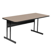 Correll 24" x 60" Savannah Sand Rectangular Premium Laminate Desk Height High Pressure Top Computer Table