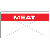 Garvey 2212-05710 2212 Series 7/8" x 1/2" White / Red "MEAT" 1225-Count One-Line Cross-Cut Pricemarker Label Roll - 9/Pack