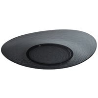 Libbey 92387 Infinium Wake 15" Tritan™ Plastic Stackable Oval Platter in Storm - 6/Case
