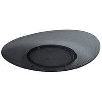 Libbey 92386 Infinium Wake 13" Tritan™ Plastic Stackable Oval Platter in Storm - 6/Case