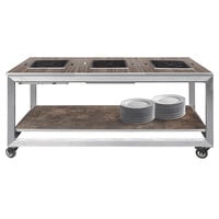 Eastern Tabletop HT4800G Hub Buffet 66" x 30 3/4" x 32 1/4" Grey Induction Banquet Table