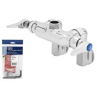 T&S B-0340-LN Wall Mounted Pantry Faucet Base with 4" Adjustable Centers, Rigid Outlet, and Eterna Cartridges