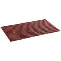 Lavex 3' x 5' Heavy-Duty Red Rubber Straight Edge Grease-Resistant Anti-Fatigue Floor Mat - 3/4" Thick