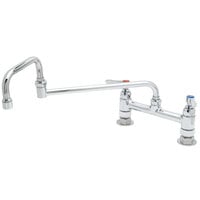 T&S B-0246 Deck Mounted Faucet with 15" Double Jointed Swing Nozzle, 8" Adjustable Centers, 19.5 GPM Stream Regulator Outlet, Eterna Cartridges, and Lever Handles