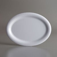 American Metalcraft DPL9WH Jane Collection 9 3/4" x 7 1/4" White Oval Melamine Platter