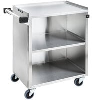 Lakeside 610 Stainless Steel 3 Shelf with Enclosed Base and Light Maple Finish - 27 3/4" x 16 1/2" x 32 3/4"