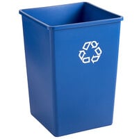 Rubbermaid FG395873BLUE Untouchable 35 Gallon Blue Square Recycling Container