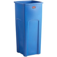 Rubbermaid FG356973BLUE Untouchable 23 Gallon Blue Square Recycling Container