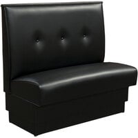 American Tables & Seating 46" Long Tsunami Black Single Fully Upholstered Booth - 36" High