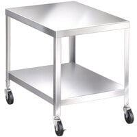 Lakeside 717 Stainless Steel Mobile Equipment Stand with Undershelf - 33 1/4" x 25 1/4" x 21 3/16"