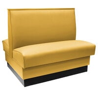 American Tables & Seating 46" Long Yellow Plain Double Back Fully Upholstered Booth - 42" High