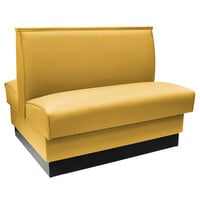 American Tables & Seating 46" Long Yellow Plain Double Back Fully Upholstered Booth - 36" High