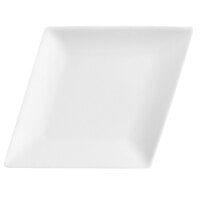 CAC DM-71 White Diamond 17" x 13 1/2" Bright White Porcelain Narrow Rim Serving Platter - 12/Case