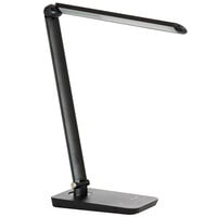 Safco 1001BL Vamp 16 3/4" Black LED Desk Lamp with Multi-Pivot Adjustable Arm and USB Port