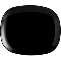 Arcoroc P1137 Evolutions 11" x 9" Black Rectangular Opal Glass Plate by Arc Cardinal - 12/Case