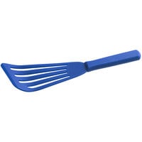 Dexter-Russell 91508 SofGrip 11" Blue Slotted Silicone Fish / Egg Turner / Spatula with Stainless Steel Core
