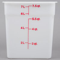 Cambro CamSquares® 8 Qt. White Square Polyethylene Food Storage Container