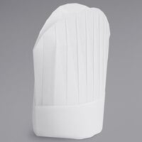 Mercer Culinary Genesis® 8 1/2" White Oval Chef Toque Hat - 10/Pack