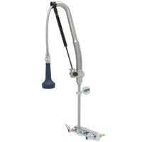 T&S B-5125-CR-B8P 34 1/8" High Wall Mounted DuraPull Pre-Rinse Faucet 8" Workboard Centers, 30" Hose, 1.07 GPM Spray Valve, and Wall Bracket