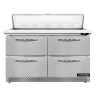 Continental Refrigerator SW48N12C-FB-D 48" 4 Drawer Cutting Top Front Breathing Refrigerated Sandwich Prep Table