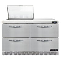 Continental Refrigerator SW48N12M-FB-D 48" 4 Drawer Mighty Top Front Breathing Refrigerated Sandwich Prep Table